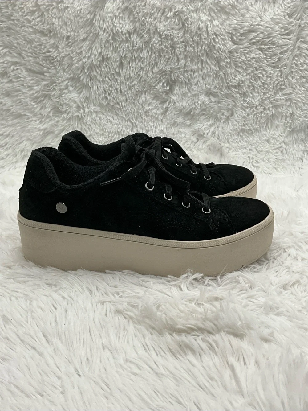 Skechers x Martha Stewart Sneakers Size 9.5 Black Suede 2” Platform